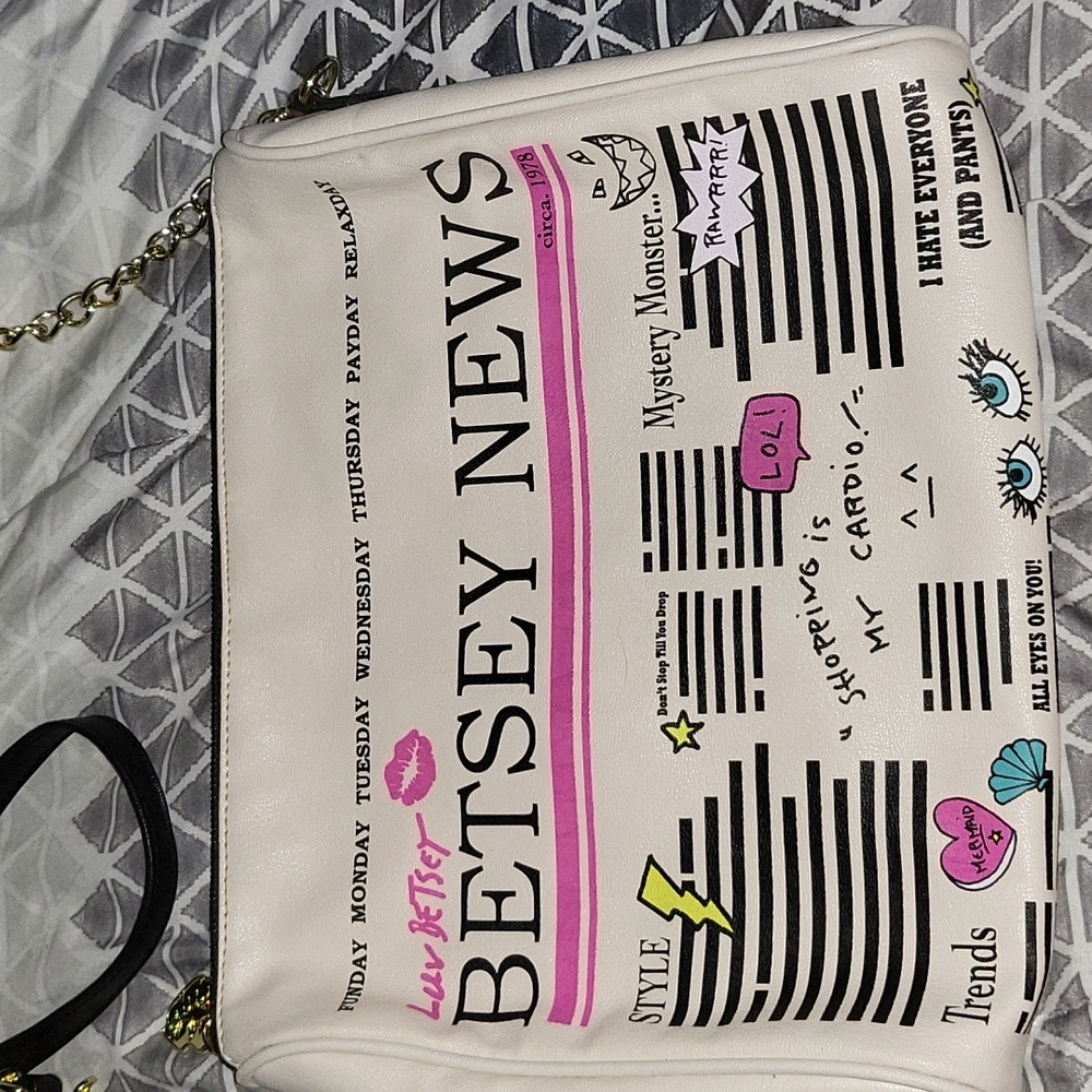 Betsey Johnson Newspaper purse